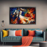 Junges Tanzpaar Gemälde als Kunstdruck auf Leinwand mit Rahmen – Bild 4