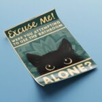 Toiletten Poster "Excuse Me" Katzenbild für Bad oder Gäste-WC – Bild 4