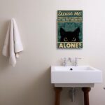Toiletten Poster "Excuse Me" Katzenbild für Bad oder Gäste-WC – Bild 2