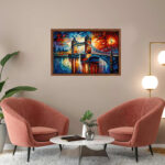 London Tower Bridge Gemälde als Kunstdruck auf Leinwand mit Rahmen – Bild 4