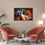 Junges Tanzpaar Gemälde als Kunstdruck auf Leinwand mit Rahmen – Bild 6