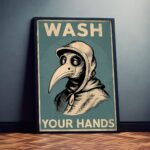 Toiletten Poster "Wash your Hands" Bild für Bad oder Gäste-WC