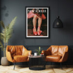 New Yorker Mädchen in Rosa Kunstdruck Fotoposter Wanddekoration Wandbild – Bild 2