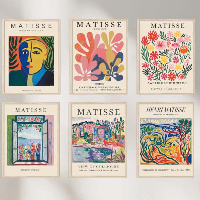 matisse premium poster 6er ohne bilderrahmen wandbilder set für zuhause