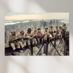 mittagspause auf einem wolkenkratzer bild für büro wanddekoration