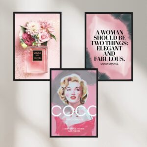 coco chanel bilder 3er set parfÜm wohnzimmer & schlafzimmer moderne poster zum einrahmen