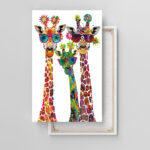giraffen mit blumenschmuck lustige bilder wohnzimmer schlafzimmer deko tierbilder