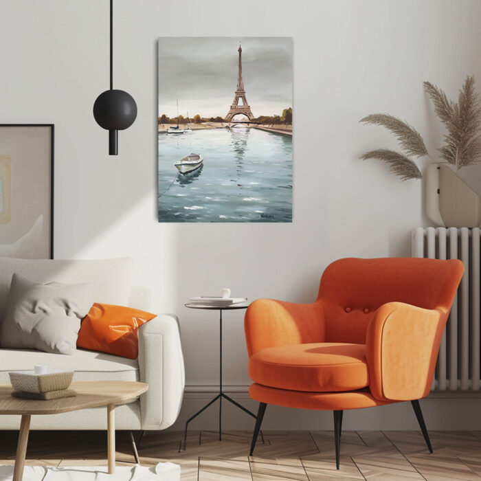 der eiffelturm und das wasser malerei leinwandbild wohnzimmer schlafzimmer wanddeko büro (kopie)