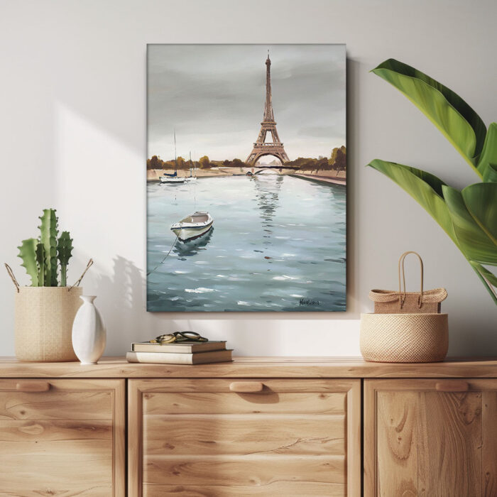 der eiffelturm und das wasser malerei leinwandbild wohnzimmer schlafzimmer wanddeko büro (kopie)