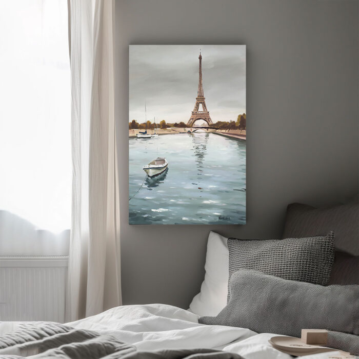 der eiffelturm und das wasser malerei leinwandbild wohnzimmer schlafzimmer wanddeko büro (kopie)