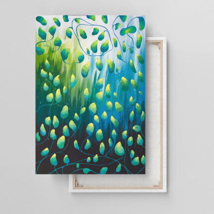 farbige wasserwelten abstraktes leinwandbild wohnzimmer schlafzimmer wanddeko büro (kopie)
