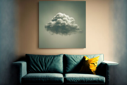 einsame wolke leinwandbild wohnzimmer schlafzimmer wanddeko büro