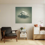 einsame wolke leinwandbild wohnzimmer schlafzimmer wanddeko büro