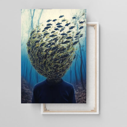 schwarm der erinnerungen abstraktes leinwandbild wohnzimmer schlafzimmer wanddeko büro