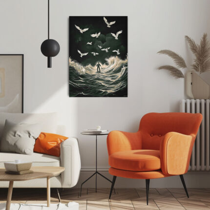 freiheit im sturm abstraktes leinwandbild wohnzimmer schlafzimmer wanddeko büro