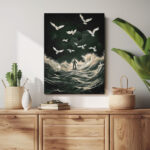 freiheit im sturm abstraktes leinwandbild wohnzimmer schlafzimmer wanddeko büro