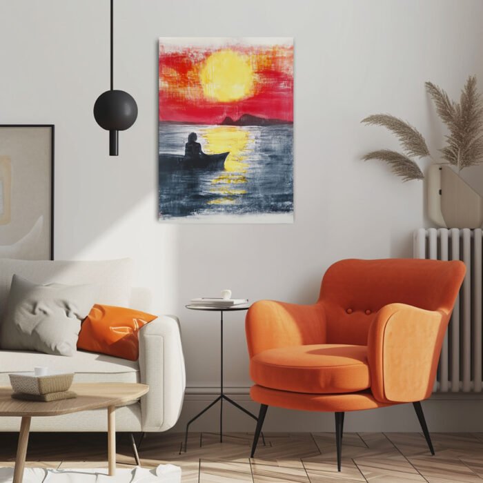 sonnenuntergang der träume abstraktes leinwandbild wohnzimmer schlafzimmer wanddeko büro