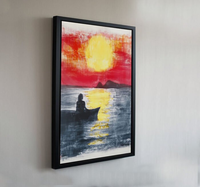 sonnenuntergang der träume abstraktes leinwandbild wohnzimmer schlafzimmer wanddeko büro