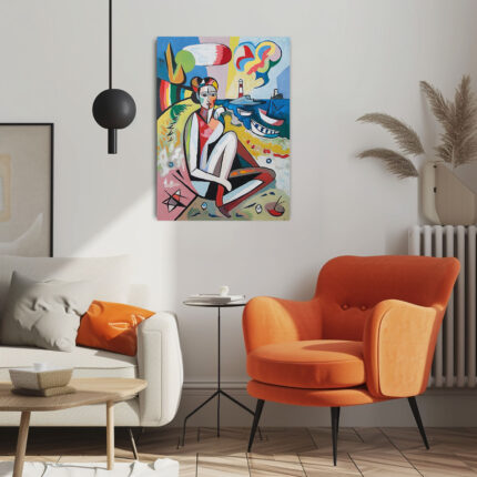 sitzende muse malerei leinwandbild wohnzimmer schlafzimmer wanddeko büro