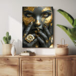 mystische schönheit gold und schwarz vereint leinwandbild wohnzimmer schlafzimmer wanddeko büro (kopie)
