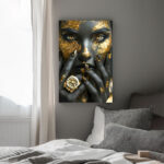 mystische schönheit gold und schwarz vereint leinwandbild wohnzimmer schlafzimmer wanddeko büro (kopie)