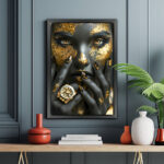 mystische schönheit gold und schwarz vereint leinwandbild wohnzimmer schlafzimmer wanddeko büro (kopie)