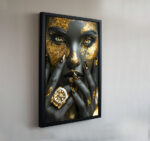 mystische schönheit gold und schwarz vereint leinwandbild wohnzimmer schlafzimmer wanddeko büro (kopie)