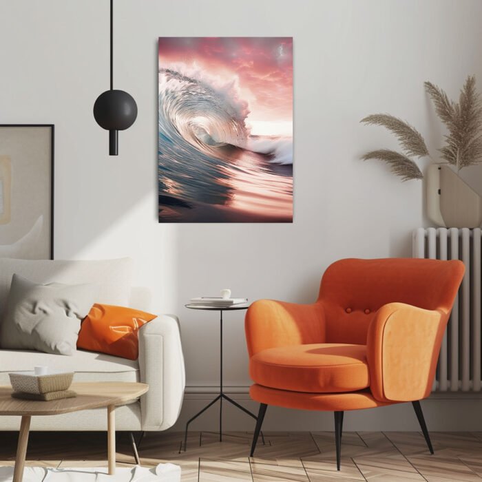 wellenzauber: farben des sonnenuntergangs leinwandbild wohnzimmer schlafzimmer wanddeko büro (kopie)