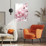 zartes blütenmeer – magnolien im frühlingslicht leinwandbild wohnzimmer schlafzimmer wanddeko