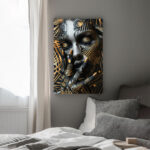 goldene geometrie: die essenz des luxus leinwandbild wohnzimmer schlafzimmer wanddeko büro