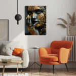 mystik in schwarz und gold leinwandbild wohnzimmer schlafzimmer wanddeko büro