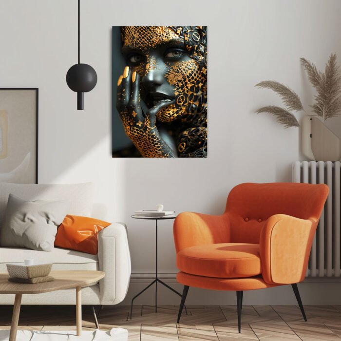 mystik in schwarz und gold leinwandbild wohnzimmer schlafzimmer wanddeko büro