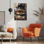 goldene verführung abstraktes leinwandbild wohnzimmer schlafzimmer wanddeko