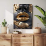 goldene verführung abstraktes leinwandbild wohnzimmer schlafzimmer wanddeko