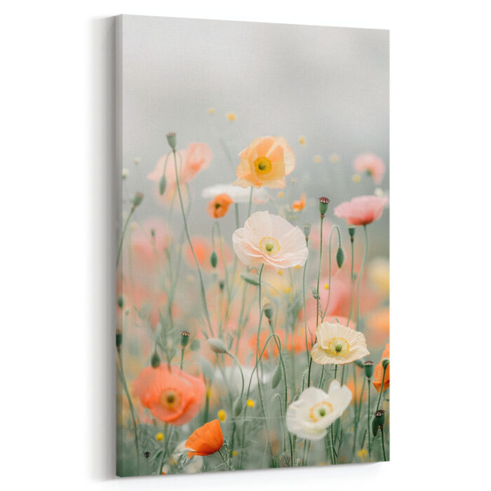 tanz der mohnblumen leinwandbild wohnzimmer schlafzimmer wanddeko büro