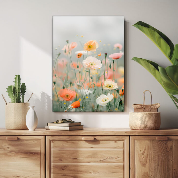 tanz der mohnblumen leinwandbild wohnzimmer schlafzimmer wanddeko büro