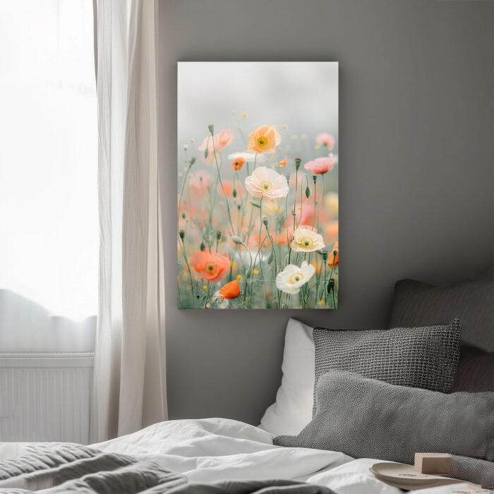 tanz der mohnblumen leinwandbild wohnzimmer schlafzimmer wanddeko büro