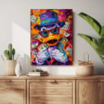 bunter geldregen leinwandbild wohnzimmer schlafzimmer wanddeko büro