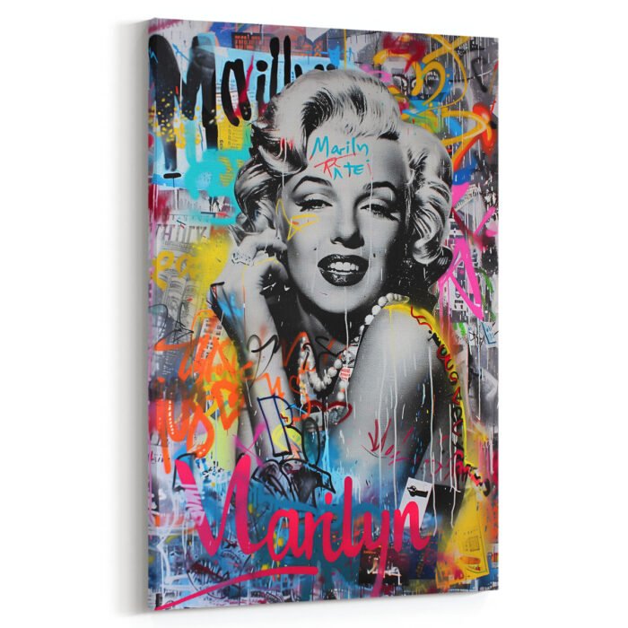 marilyn im graffiti look leinwandbild wohnzimmer schlafzimmer wanddeko büro