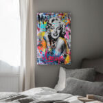 marilyn im graffiti look leinwandbild wohnzimmer schlafzimmer wanddeko büro
