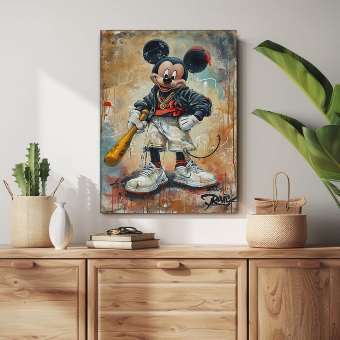 hip hop hero abstraktes disney leinwandbild wohnzimmer schlafzimmer wanddeko büro