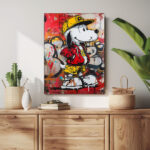 abstraktes snoopy peanuts leinwandbild wohnzimmer schlafzimmer wanddeko büro
