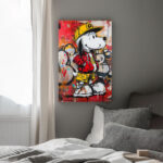 abstraktes snoopy peanuts leinwandbild wohnzimmer schlafzimmer wanddeko büro