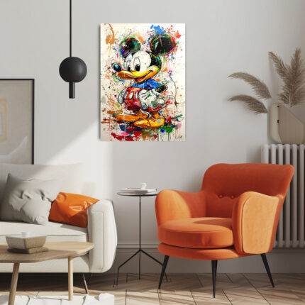 pinselstrich der freude comic figur als leinwandbild wohnzimmer schlafzimmer wanddeko büro