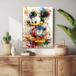 pinselstrich der freude comic figur als leinwandbild wohnzimmer schlafzimmer wanddeko büro