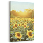 tanz der sonnenblumen leinwandbild wohnzimmer schlafzimmer wanddeko büro