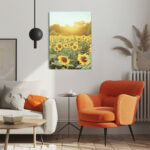 tanz der sonnenblumen leinwandbild wohnzimmer schlafzimmer wanddeko büro
