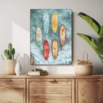 wellenritt in farbe leinwandbild wohnzimmer schlafzimmer wanddeko büro