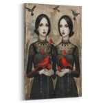 zwillinge der stille leinwandbild wohnzimmer schlafzimmer wanddeko büro