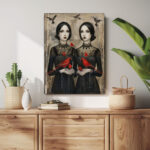 zwillinge der stille leinwandbild wohnzimmer schlafzimmer wanddeko büro